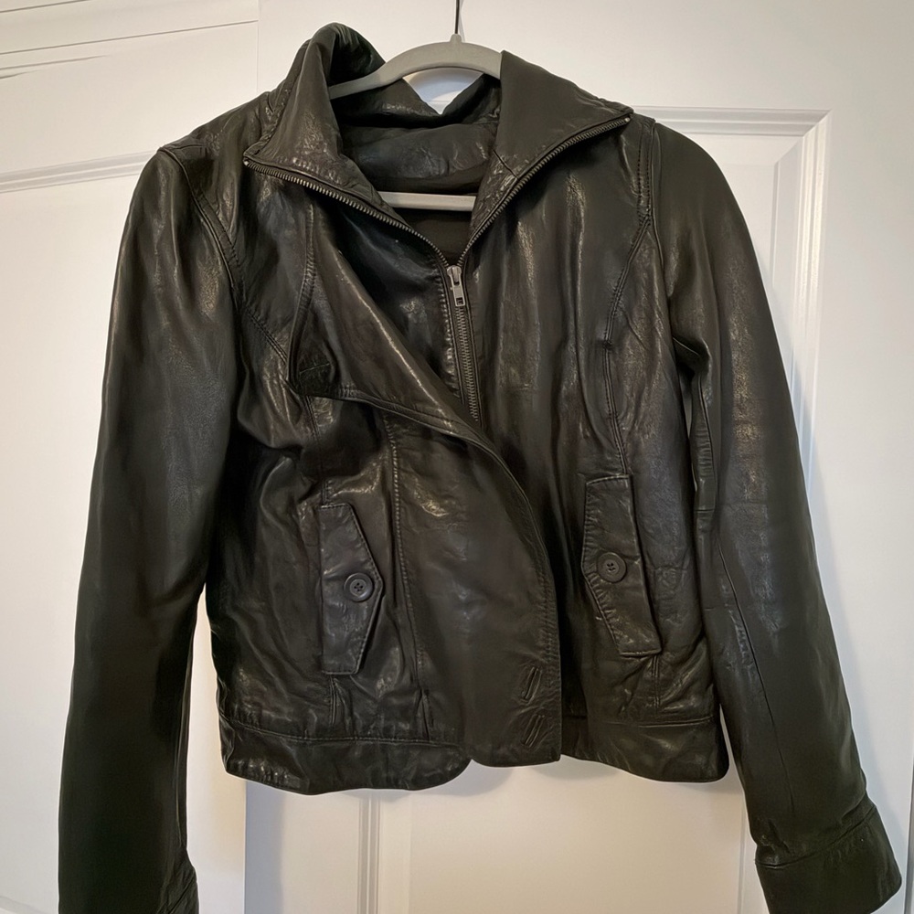 NAF NAF Dark Leather Jacket